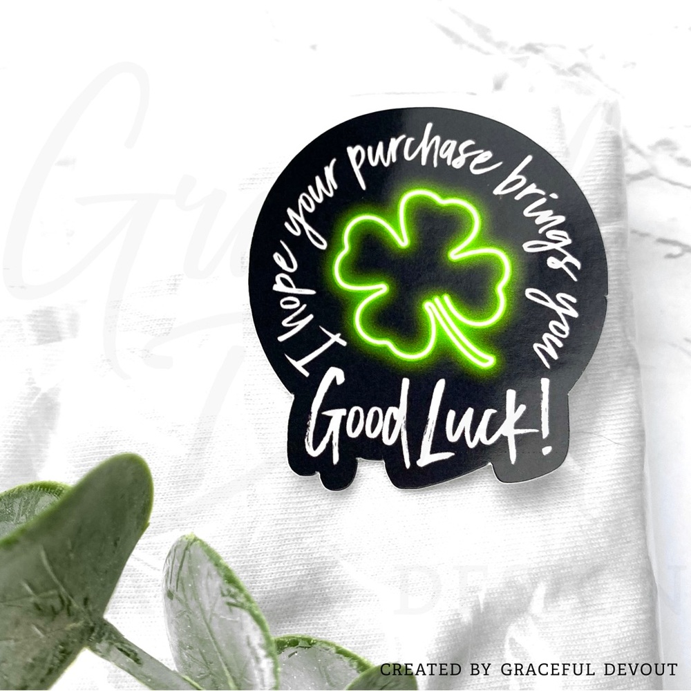 I Hope Your Purchase Brings You Good Luck! -2" (inches) (96ct.) Stickers - Picture 4 of 5